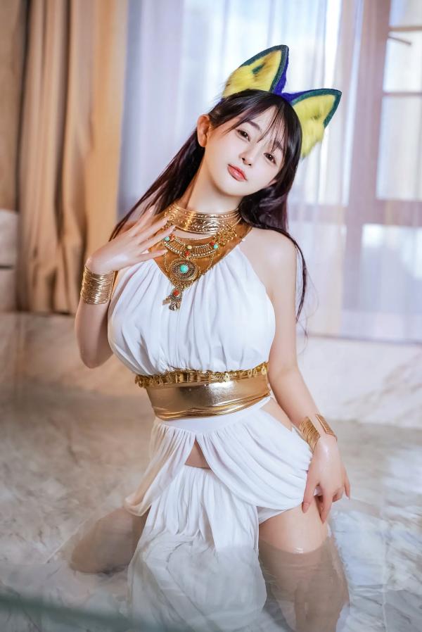 桜井宁宁 樱井宁宁  桜井宁宁 - 古埃及风格白色猫娘室内湿身Cosplay诱惑私房写真 [132P]第36张图片