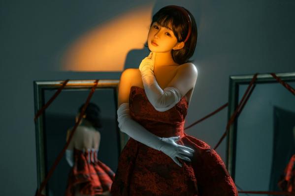 桜井宁宁 樱井宁宁  桜井宁宁-未麻：镜面红丝带艺术写真，极致诱惑的前卫视觉大片第9张图片