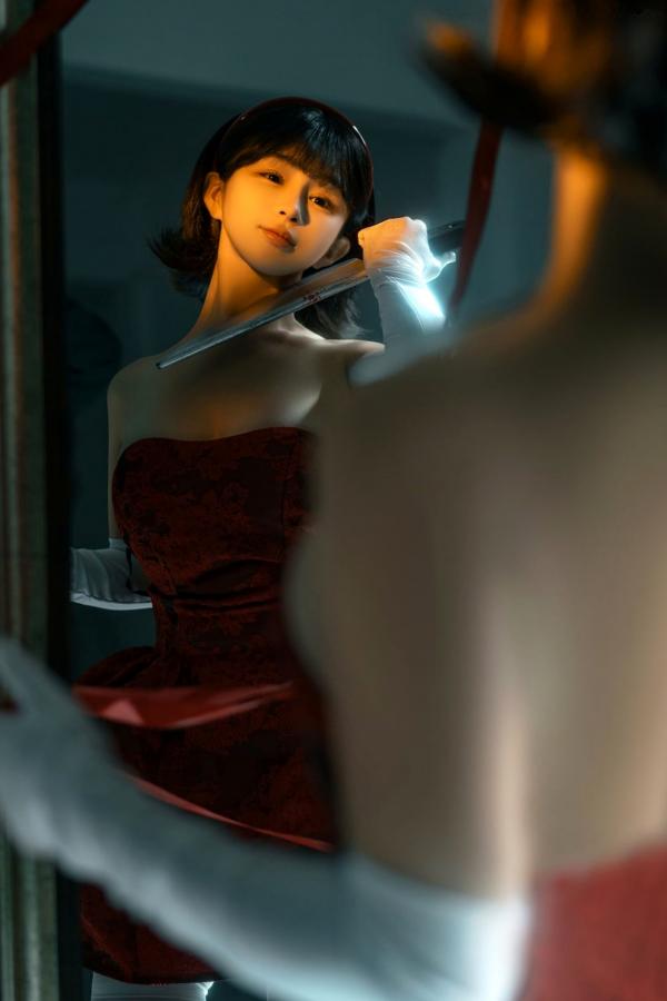 桜井宁宁 樱井宁宁  桜井宁宁-未麻：镜面红丝带艺术写真，极致诱惑的前卫视觉大片第21张图片