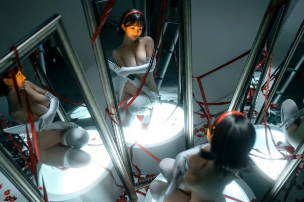 桜井宁宁 樱井宁宁  桜井宁宁-未麻：镜面红丝带艺术写真，极致诱惑的前卫视觉大片第31张图片