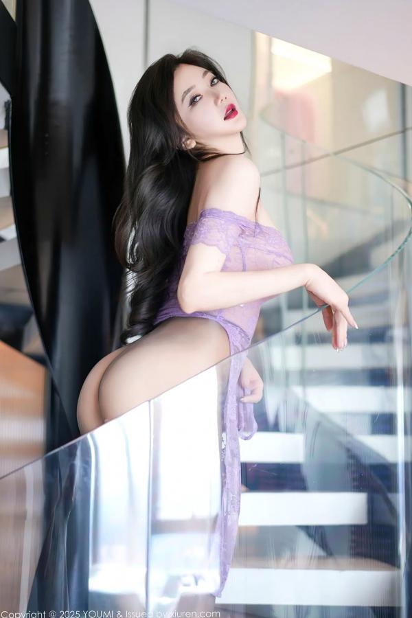心妍小公主 李妍曦  [YouMi]尤蜜荟 2025.08.27 Vol.1162 心妍小公主：紫色透视蕾丝诱惑，室内私房写真大尺度美图 [61P]第42张图片